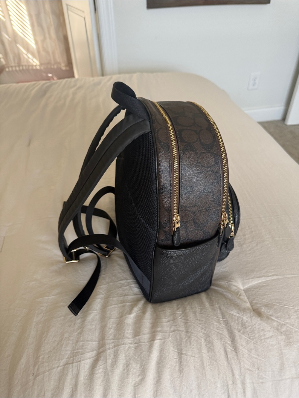 Coach Brown & Black Signature Backpack - Picture 4 of 9